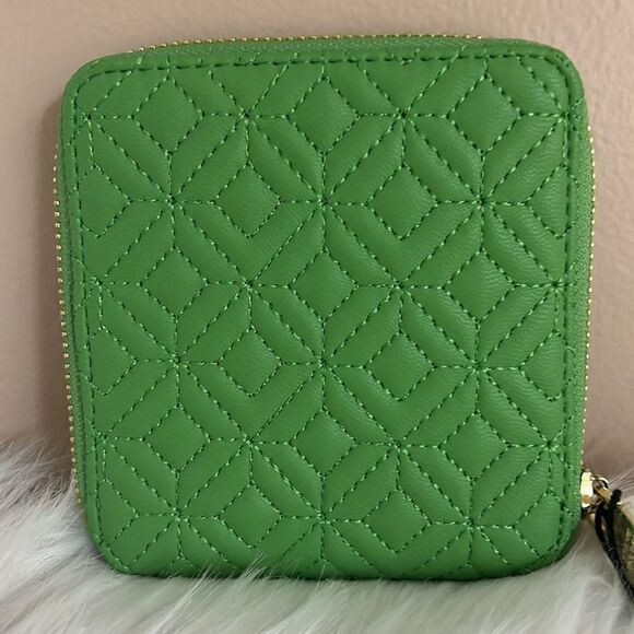NWT Steve Madden Bright Green Zip Around Wallet - Picture 6 of 9